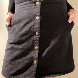 Francesca' s Black Denim Skirt